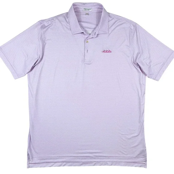Peter Millar Summer Comfort Mens XL Purple Geometric Print Performance Golf Polo - Picture 3 of 7